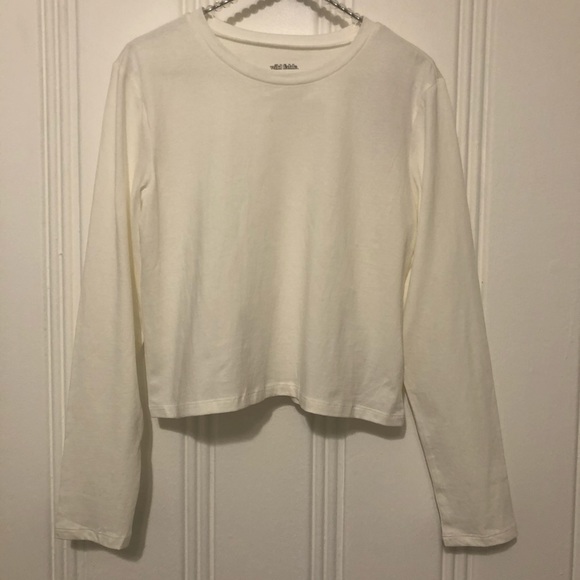 Wild Fable Classic Long Sleeve White Tee MEDIUM - Picture 7 of 14